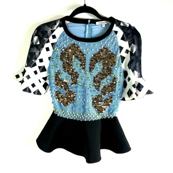 beaded peplum top